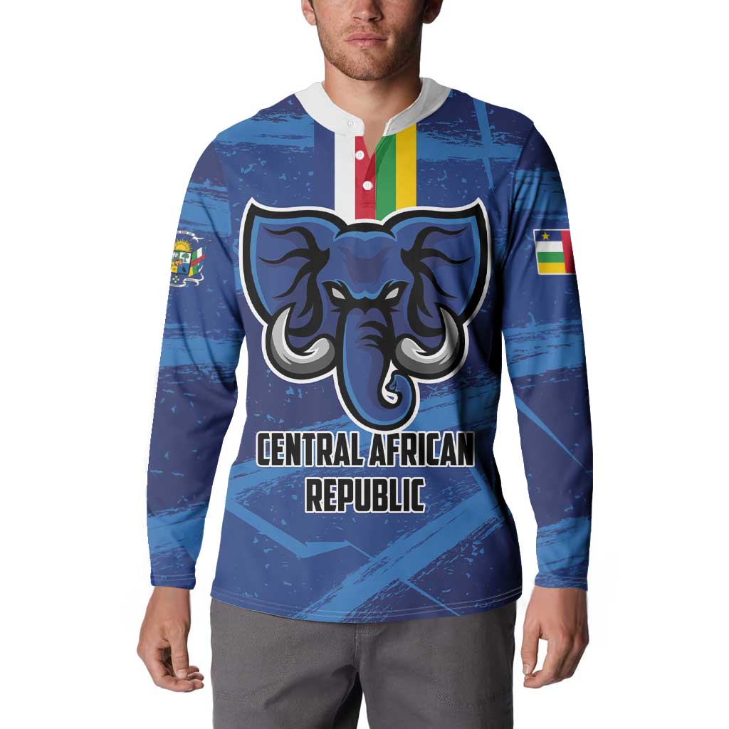 Custom Central African Republic Football Button Sweatshirt Go Les Fauves - Wonder Print Shop