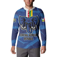 Custom Central African Republic Football Button Sweatshirt Go Les Fauves - Wonder Print Shop