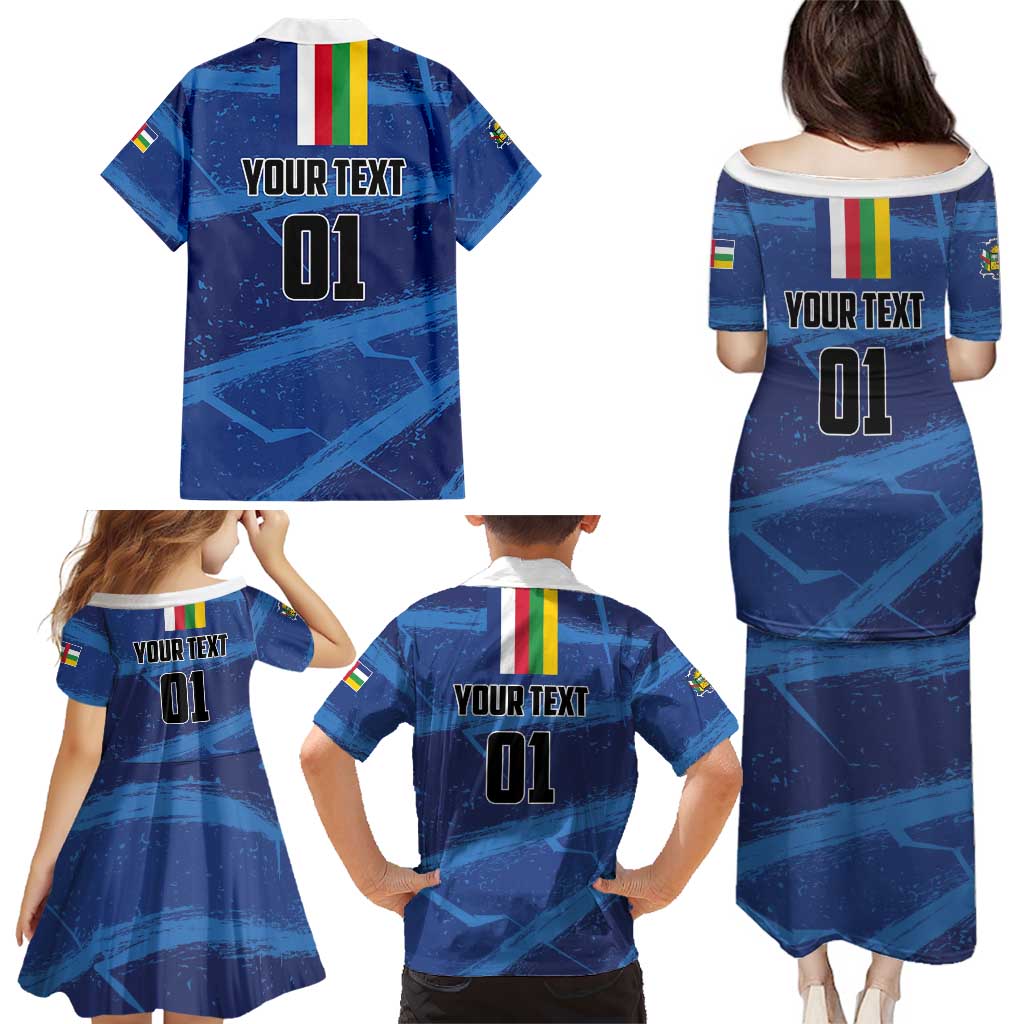 Custom Central African Republic Football Family Matching Puletasi and Hawaiian Shirt Go Les Fauves - Wonder Print Shop