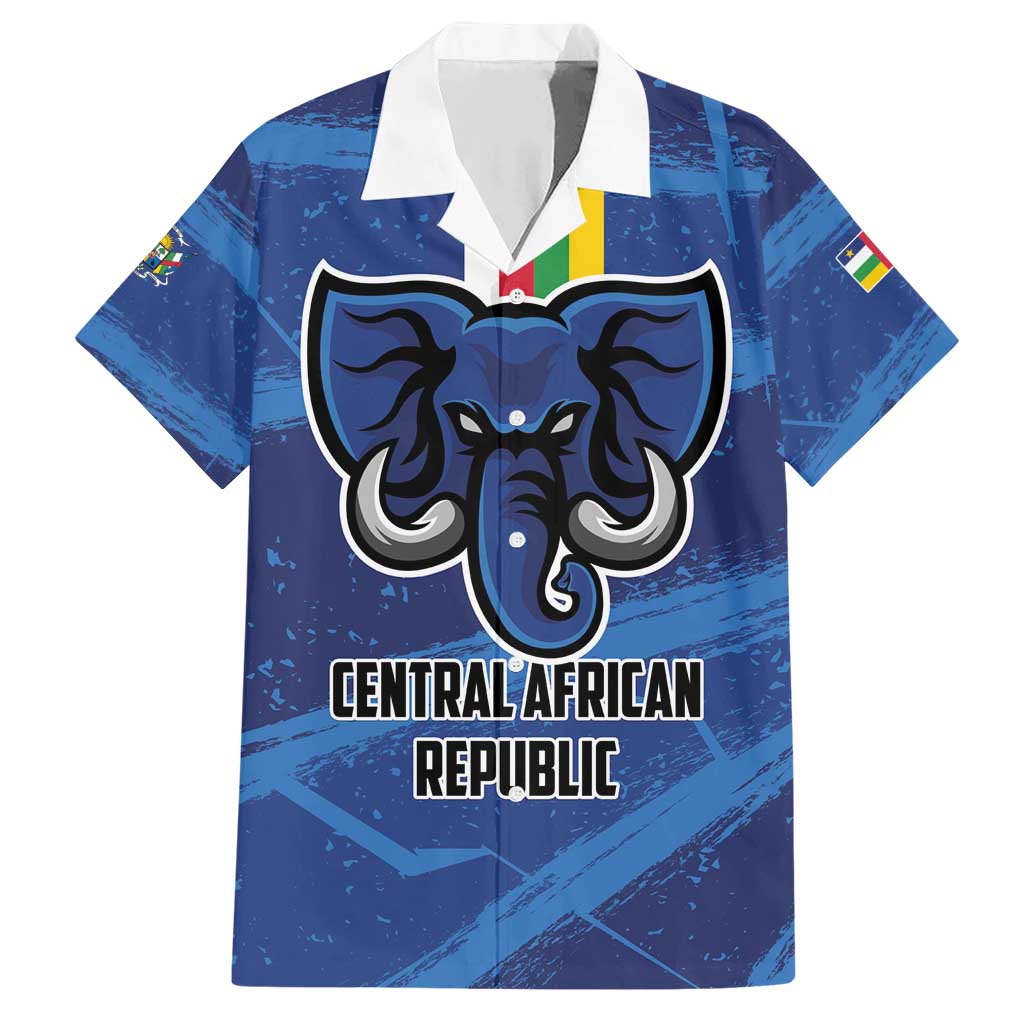 Custom Central African Republic Football Family Matching Short Sleeve Bodycon Dress and Hawaiian Shirt Go Les Fauves - Wonder Print Shop