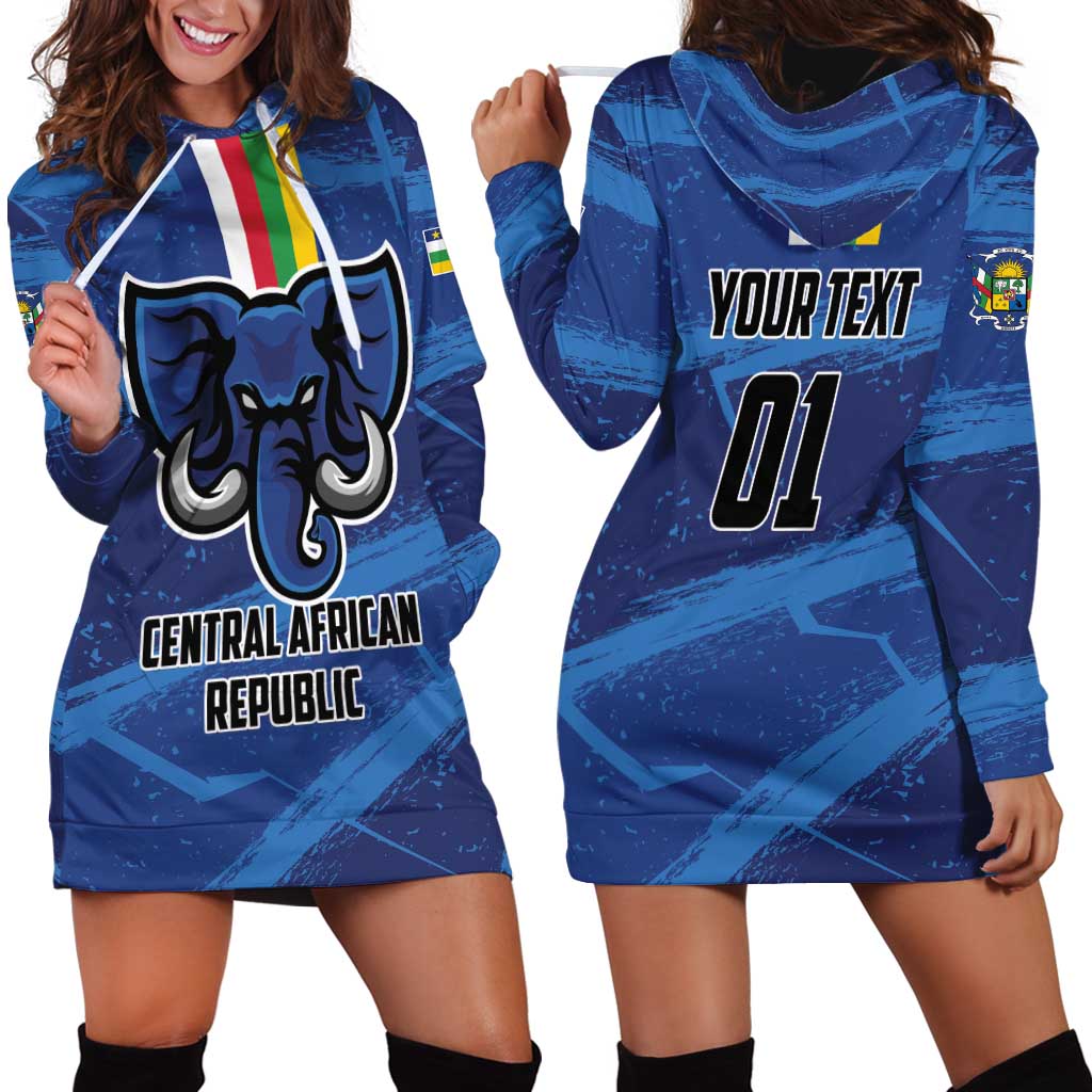 Custom Central African Republic Football Hoodie Dress Go Les Fauves - Wonder Print Shop