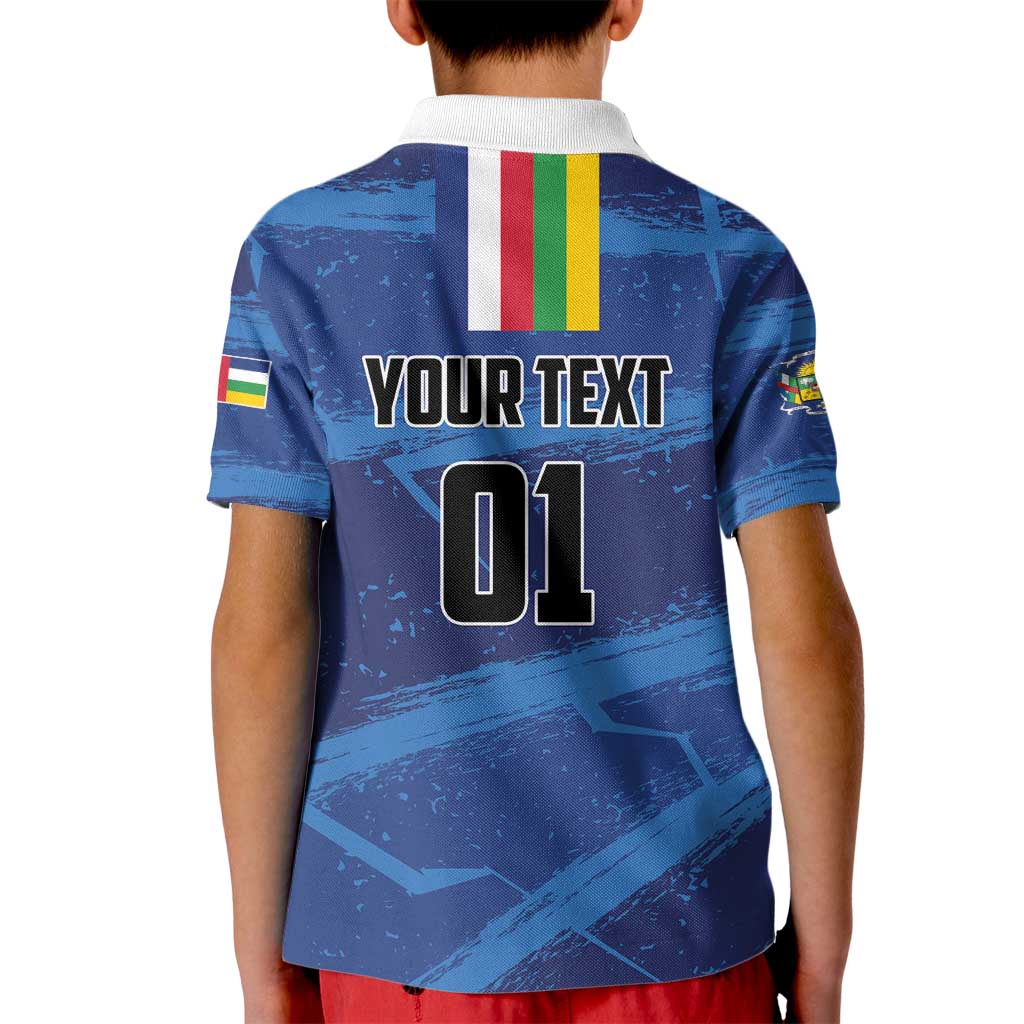 Custom Central African Republic Football Kid Polo Shirt Go Les Fauves - Wonder Print Shop