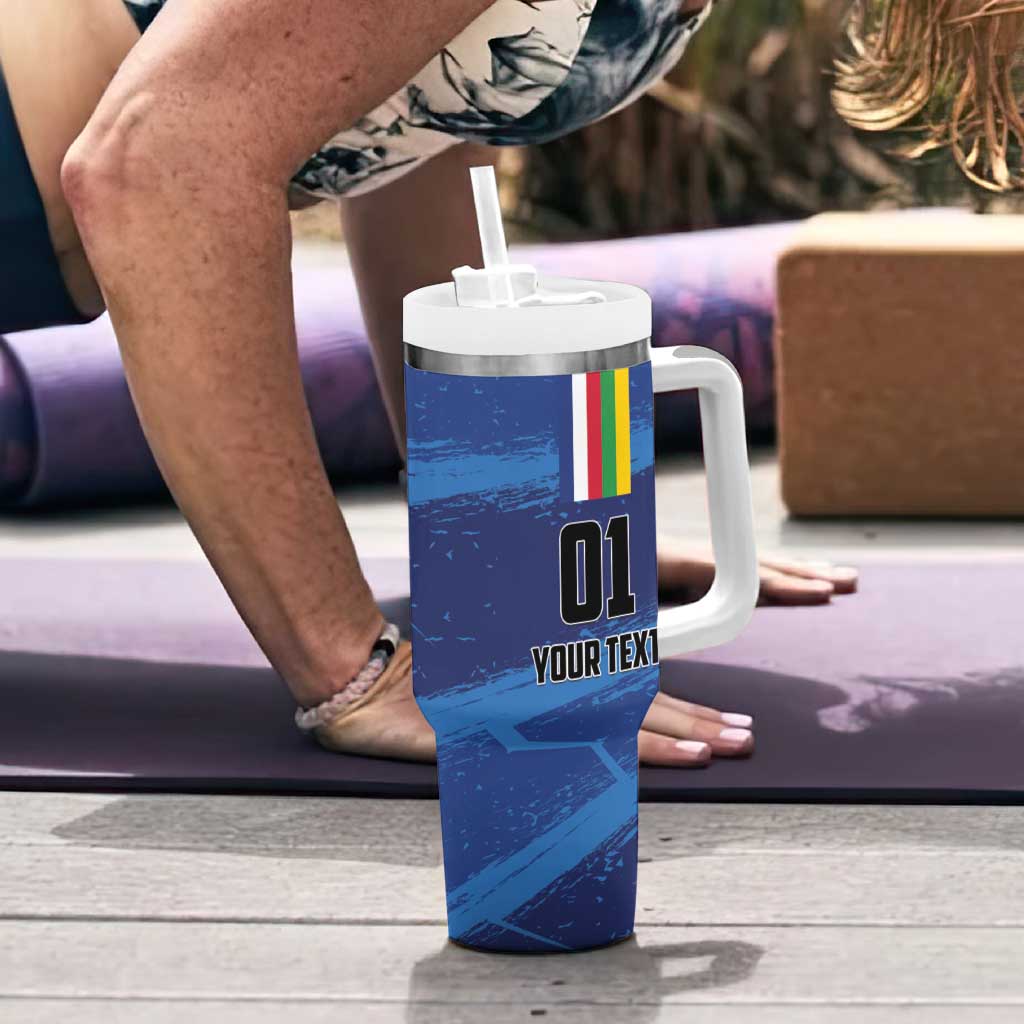 Custom Central African Republic Football Tumbler With Handle Go Les Fauves - Wonder Print Shop