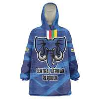 Custom Central African Republic Football Wearable Blanket Hoodie Go Les Fauves - Wonder Print Shop