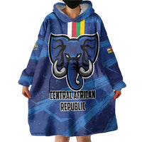 Custom Central African Republic Football Wearable Blanket Hoodie Go Les Fauves - Wonder Print Shop