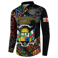 Personalized Central African Republic Button Sweatshirt Protea African Pattern - Wonder Print Shop