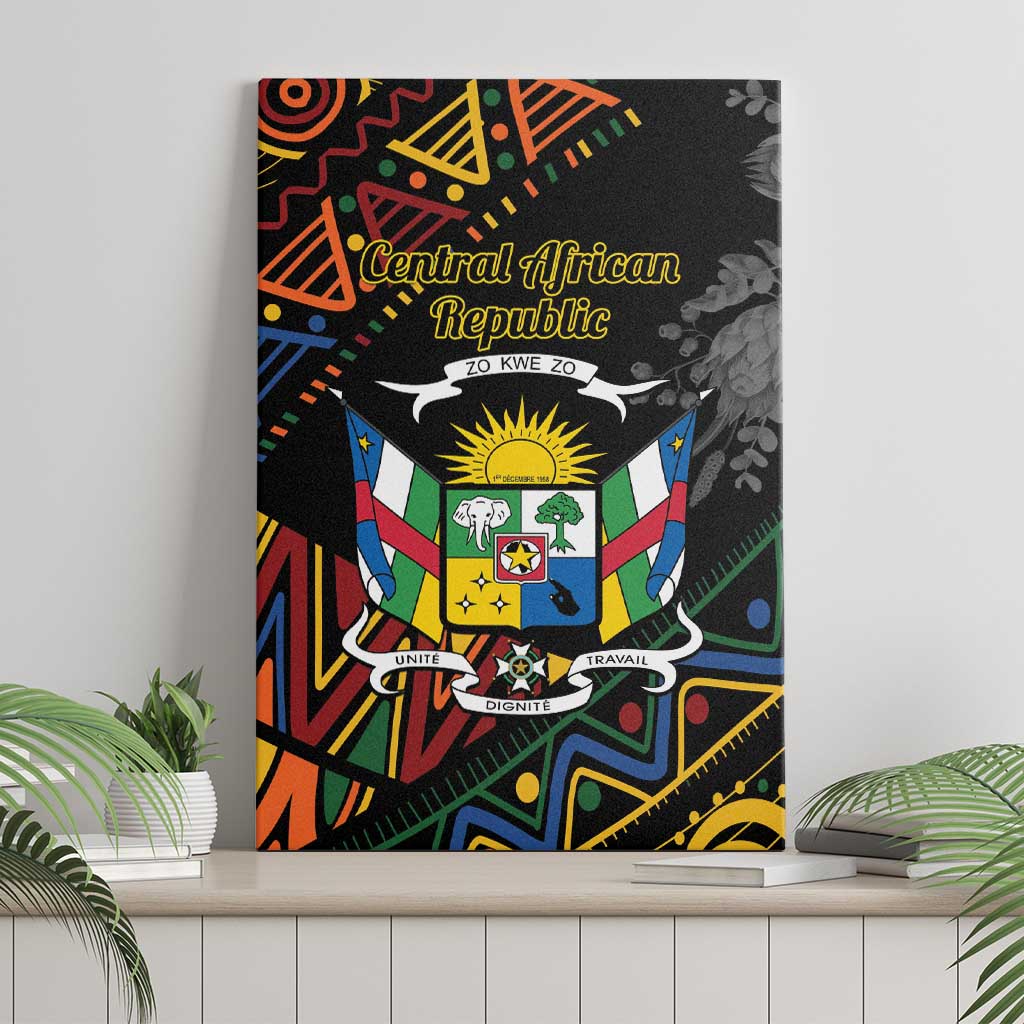 Central African Republic Canvas Wall Art Protea African Pattern - Wonder Print Shop