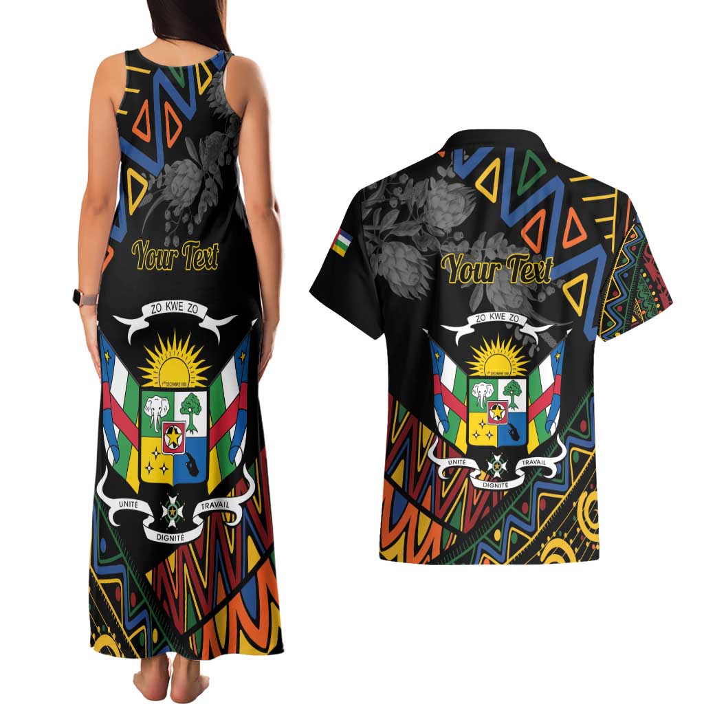 Personalized Central African Republic Couples Matching Tank Maxi Dress and Hawaiian Shirt Protea African Pattern - Wonder Print Shop