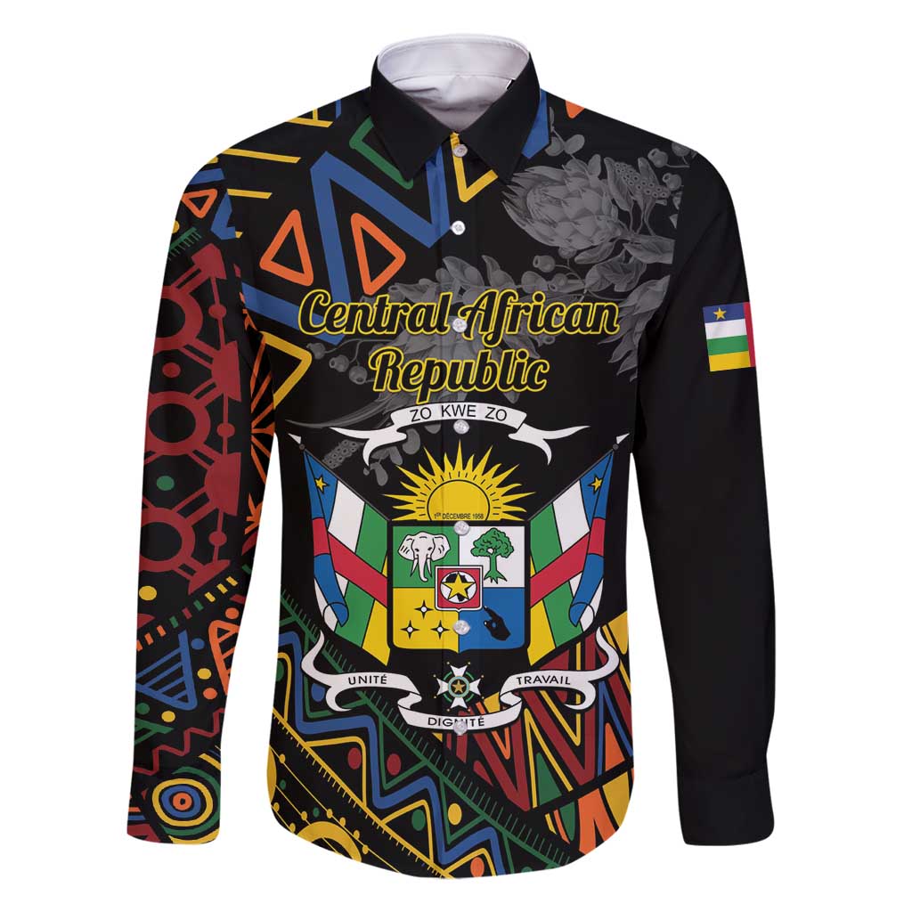 Personalized Central African Republic Family Matching Mermaid Dress and Hawaiian Shirt Protea African Pattern - Wonder Print Shop