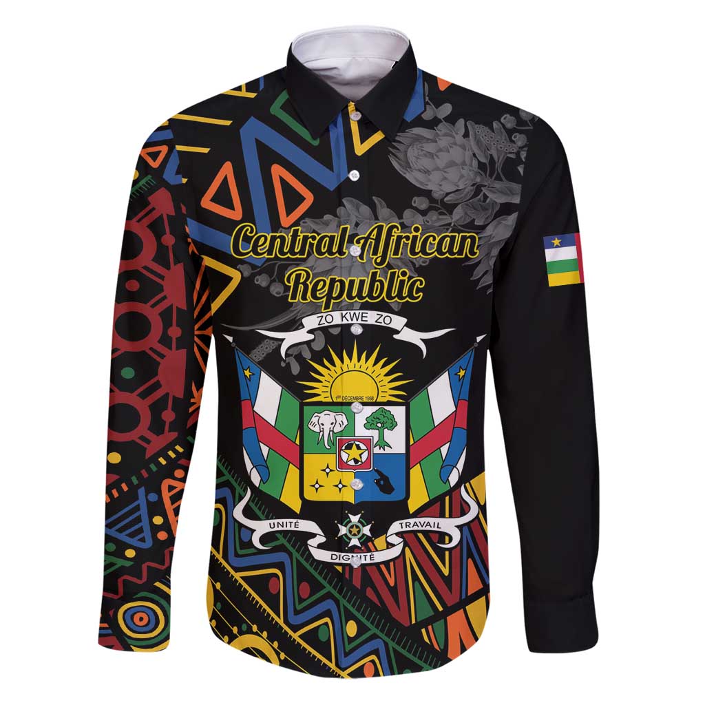 Personalized Central African Republic Family Matching Puletasi and Hawaiian Shirt Protea African Pattern - Wonder Print Shop