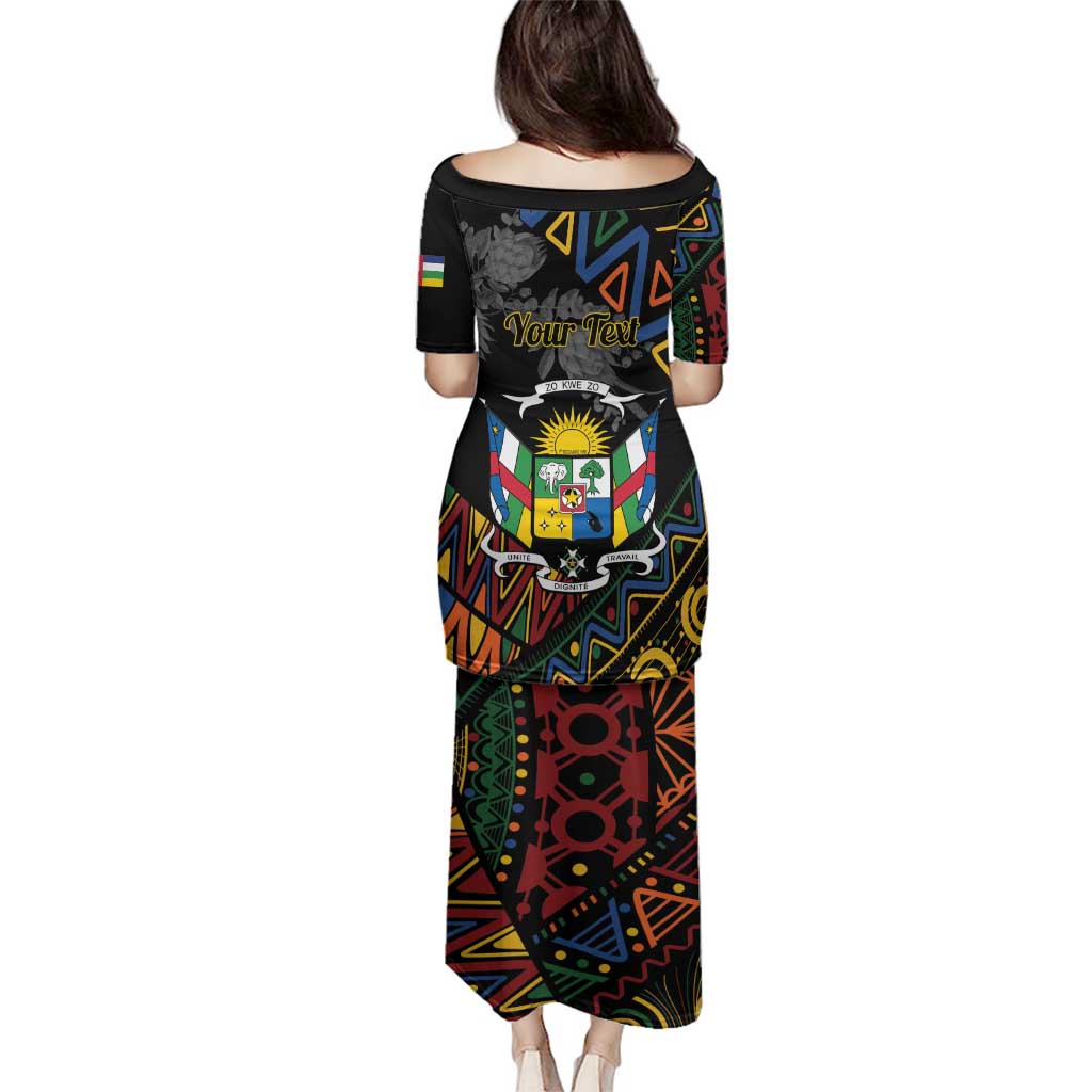 Personalized Central African Republic Family Matching Puletasi and Hawaiian Shirt Protea African Pattern - Wonder Print Shop