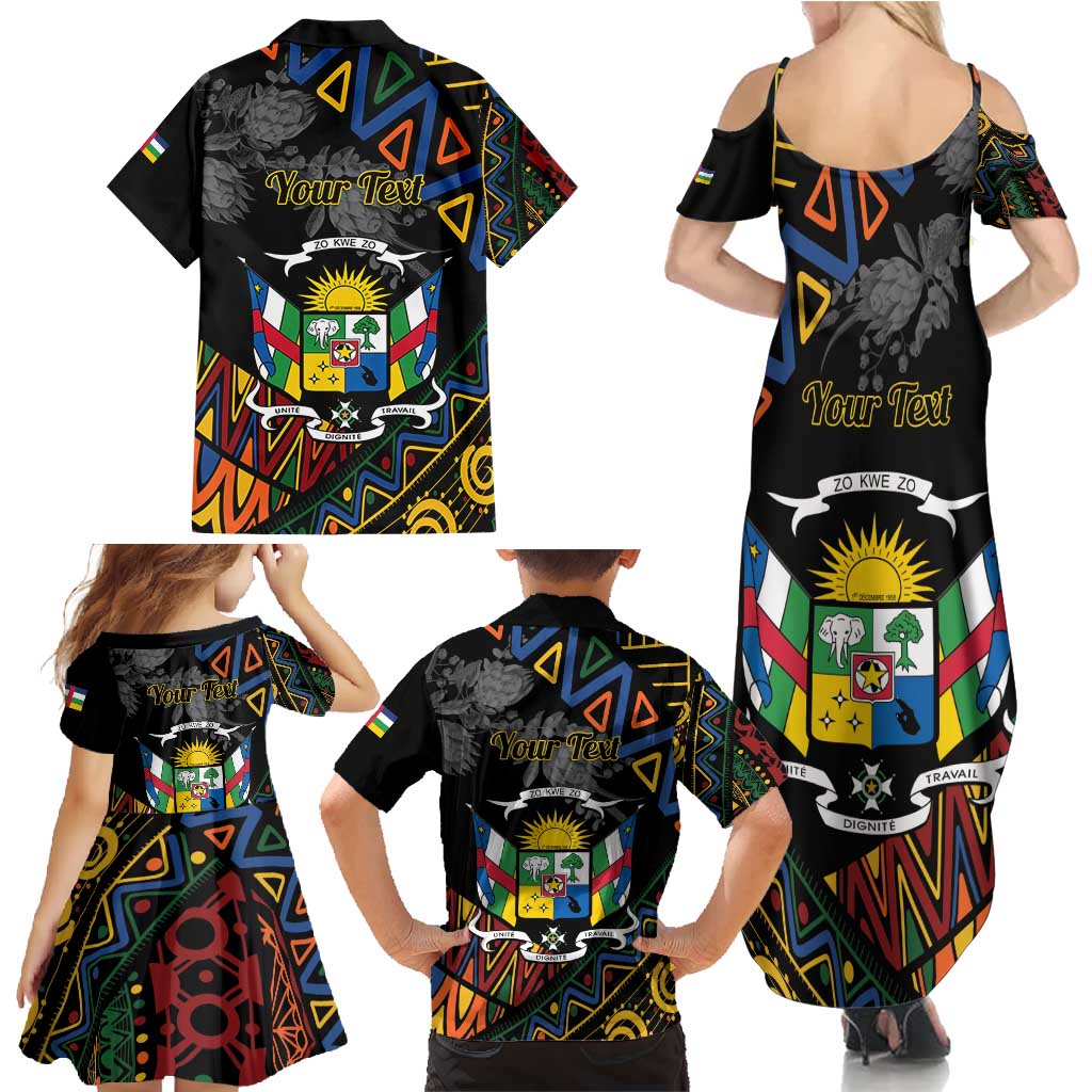 Personalized Central African Republic Family Matching Summer Maxi Dress and Hawaiian Shirt Protea African Pattern - Wonder Print Shop