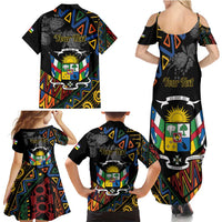 Personalized Central African Republic Family Matching Summer Maxi Dress and Hawaiian Shirt Protea African Pattern - Wonder Print Shop