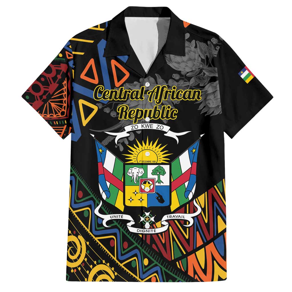 Personalized Central African Republic Hawaiian Shirt Protea African Pattern - Wonder Print Shop