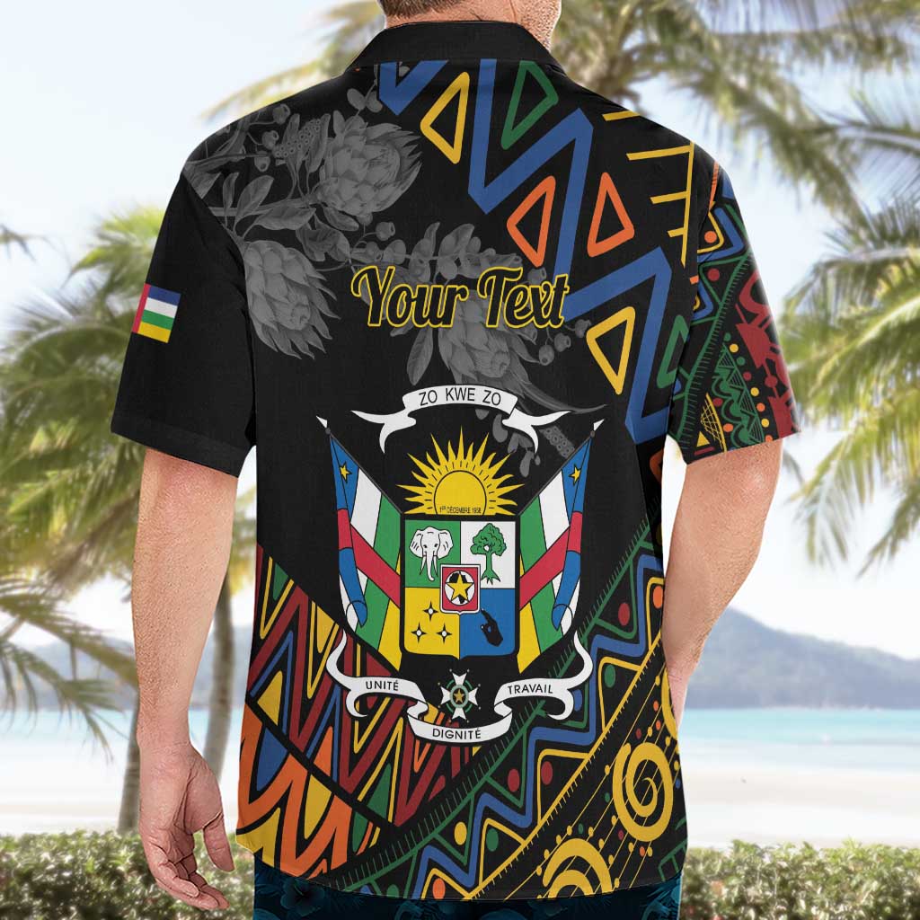 Personalized Central African Republic Hawaiian Shirt Protea African Pattern - Wonder Print Shop