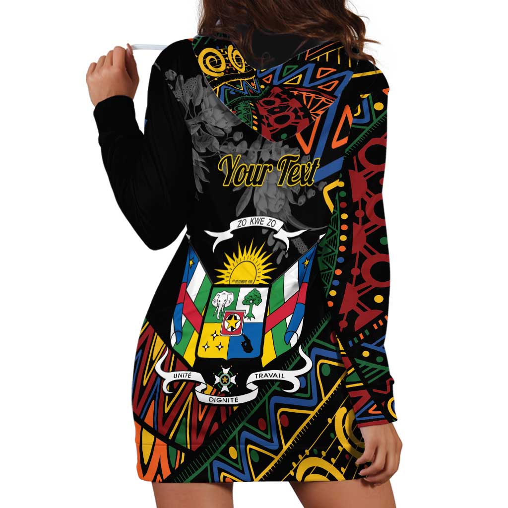 Personalized Central African Republic Hoodie Dress Protea African Pattern - Wonder Print Shop