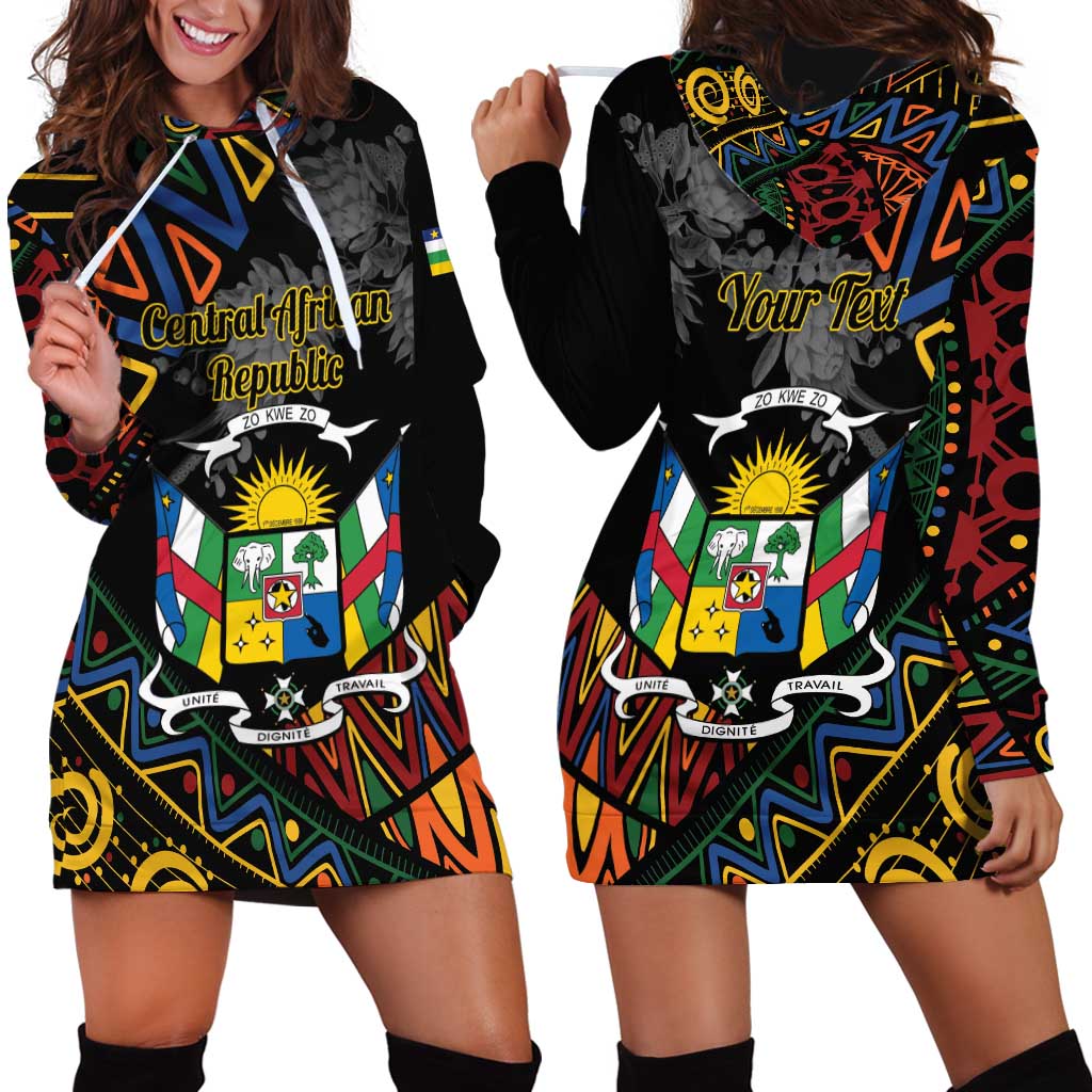 Personalized Central African Republic Hoodie Dress Protea African Pattern - Wonder Print Shop