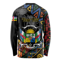 Personalized Central African Republic Long Sleeve Shirt Protea African Pattern - Wonder Print Shop