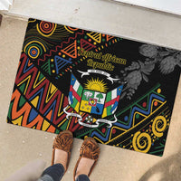 Central African Republic Rubber Doormat Protea African Pattern - Wonder Print Shop