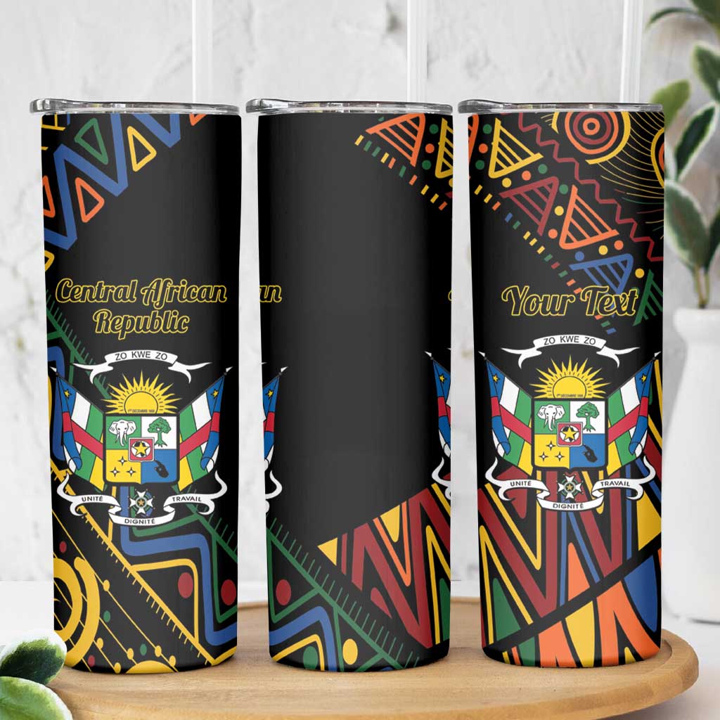 Personalized Central African Republic Skinny Tumbler Protea African Pattern - Wonder Print Shop