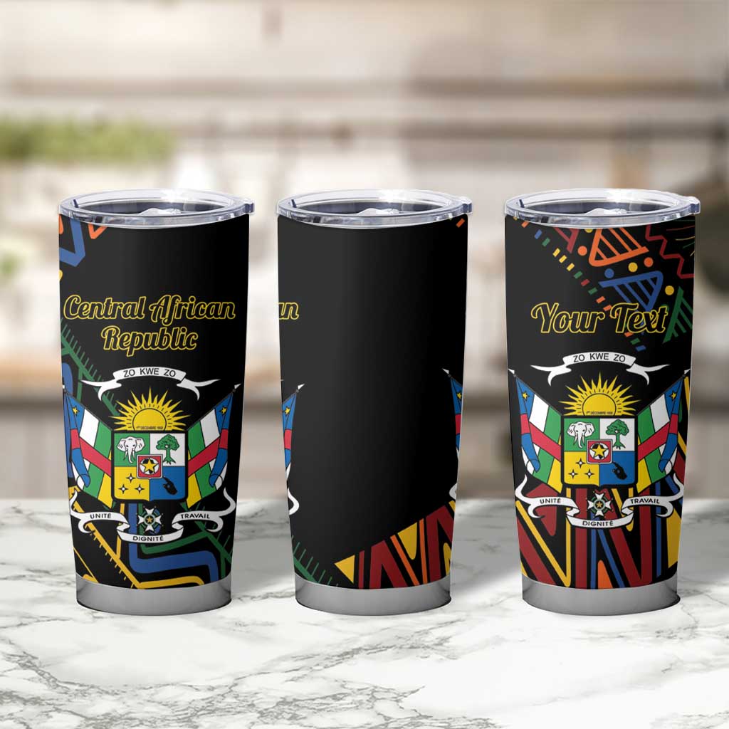 Personalized Central African Republic Tumbler Cup Protea African Pattern - Wonder Print Shop