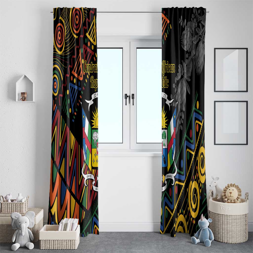 Central African Republic Window Curtain Protea African Pattern - Wonder Print Shop