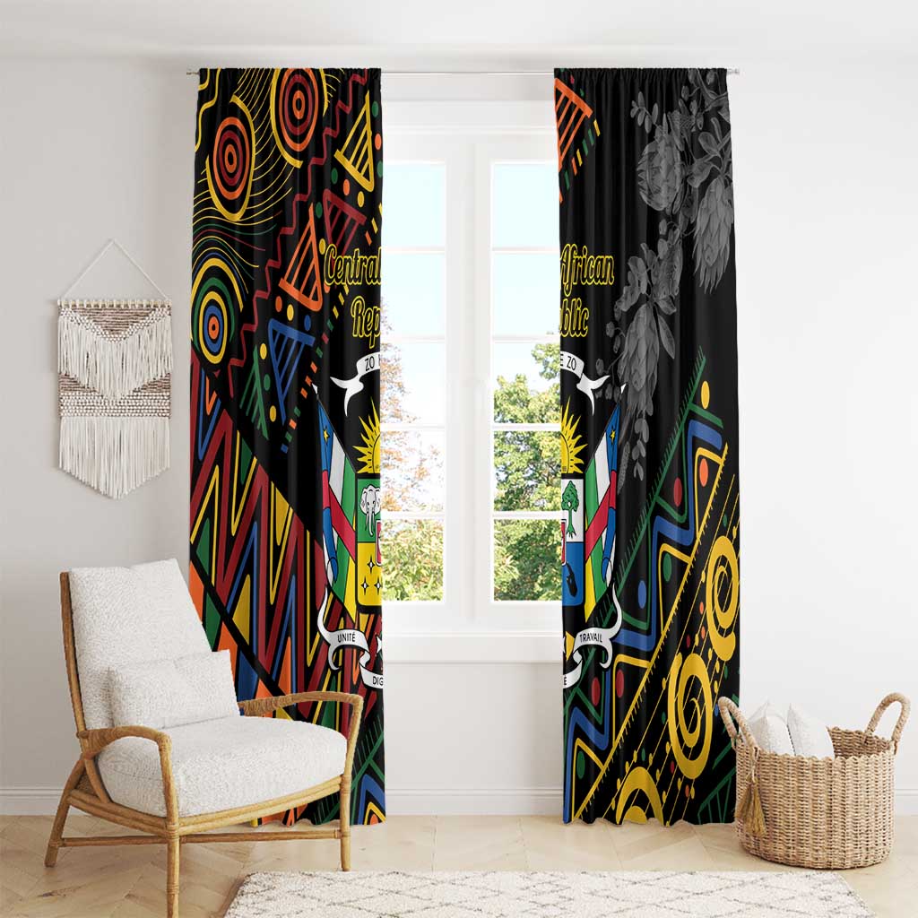 Central African Republic Window Curtain Protea African Pattern - Wonder Print Shop