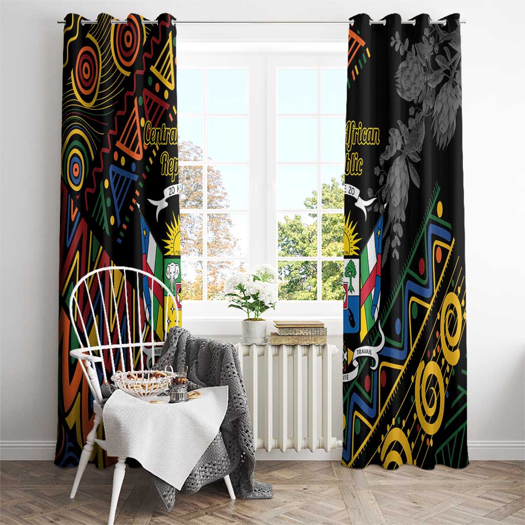 Central African Republic Window Curtain Protea African Pattern - Wonder Print Shop