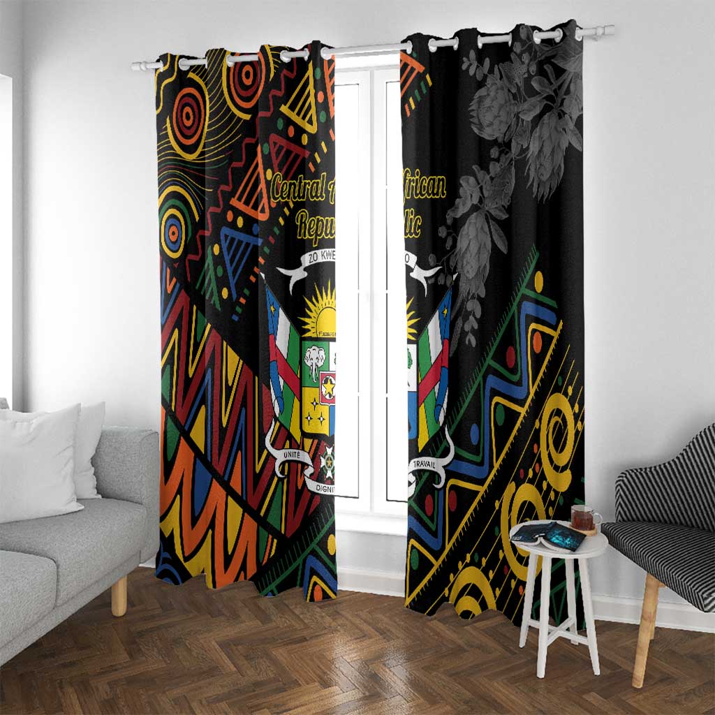 Central African Republic Window Curtain Protea African Pattern - Wonder Print Shop