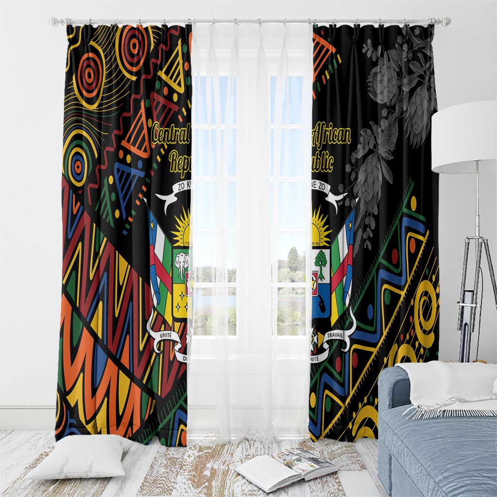 Central African Republic Window Curtain Protea African Pattern - Wonder Print Shop