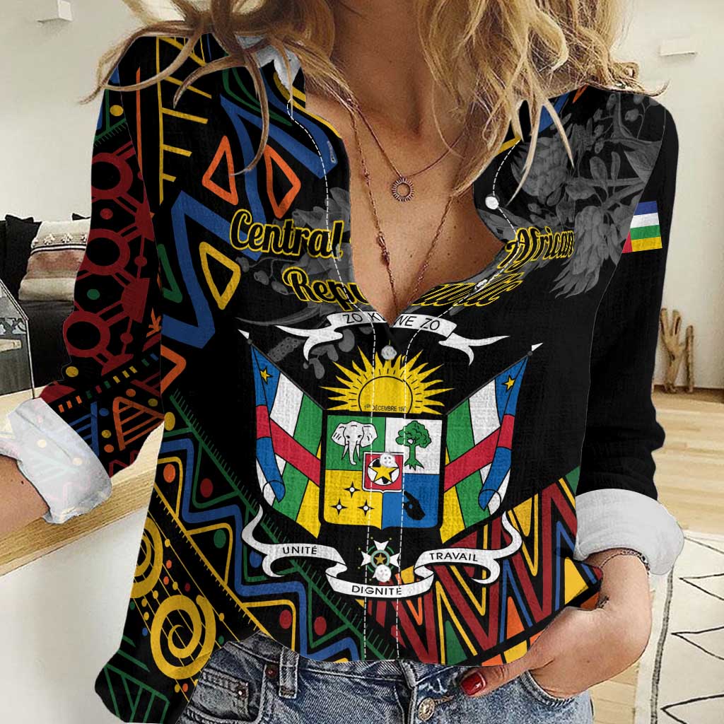 Personalized Central African Republic Women Casual Shirt Protea African Pattern - Wonder Print Shop