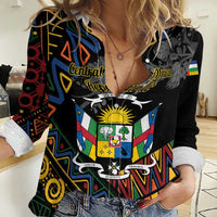Personalized Central African Republic Women Casual Shirt Protea African Pattern - Wonder Print Shop