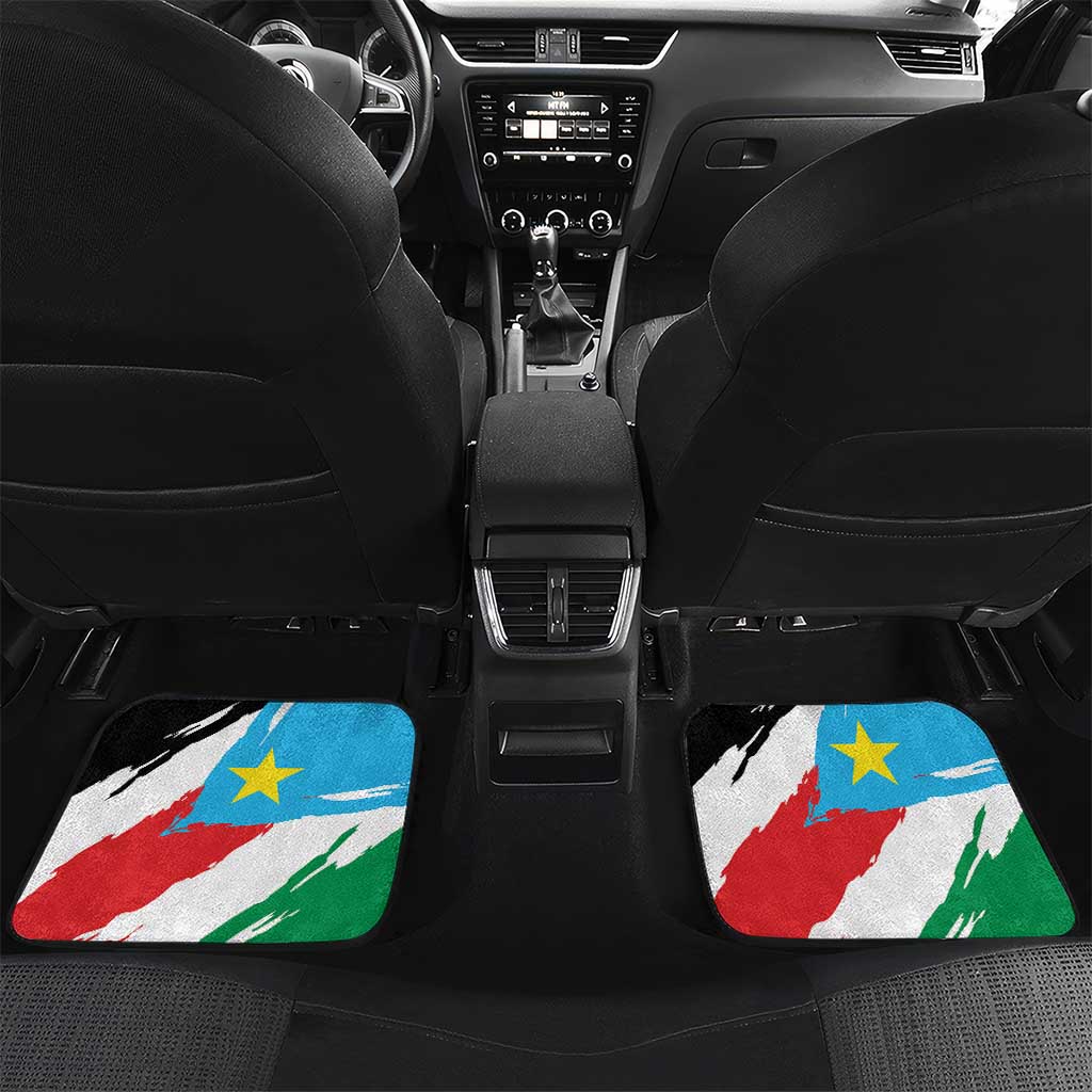 South Sudan Car Mats Grunge Flag Style - Wonder Print Shop