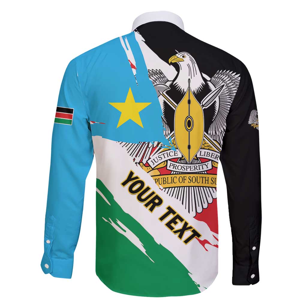 Personalized South Sudan Family Matching Short Sleeve Bodycon Dress and Hawaiian Shirt Grunge Flag Style - Wonder Print Shop