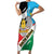 Personalized South Sudan Family Matching Short Sleeve Bodycon Dress and Hawaiian Shirt Grunge Flag Style - Wonder Print Shop