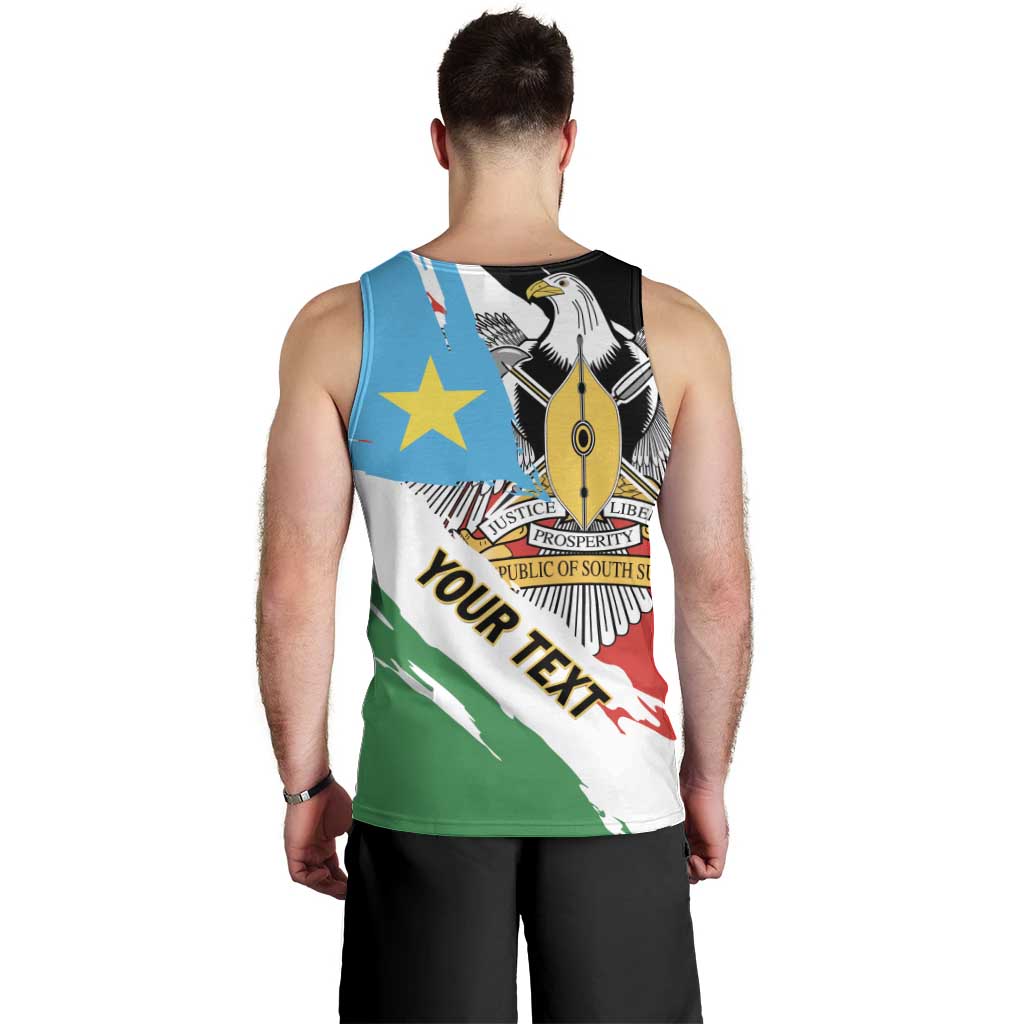 Personalized South Sudan Men Tank Top Grunge Flag Style - Wonder Print Shop