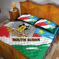 South Sudan Quilt Bed Set Grunge Flag Style - Wonder Print Shop
