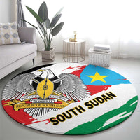 South Sudan Round Carpet Grunge Flag Style