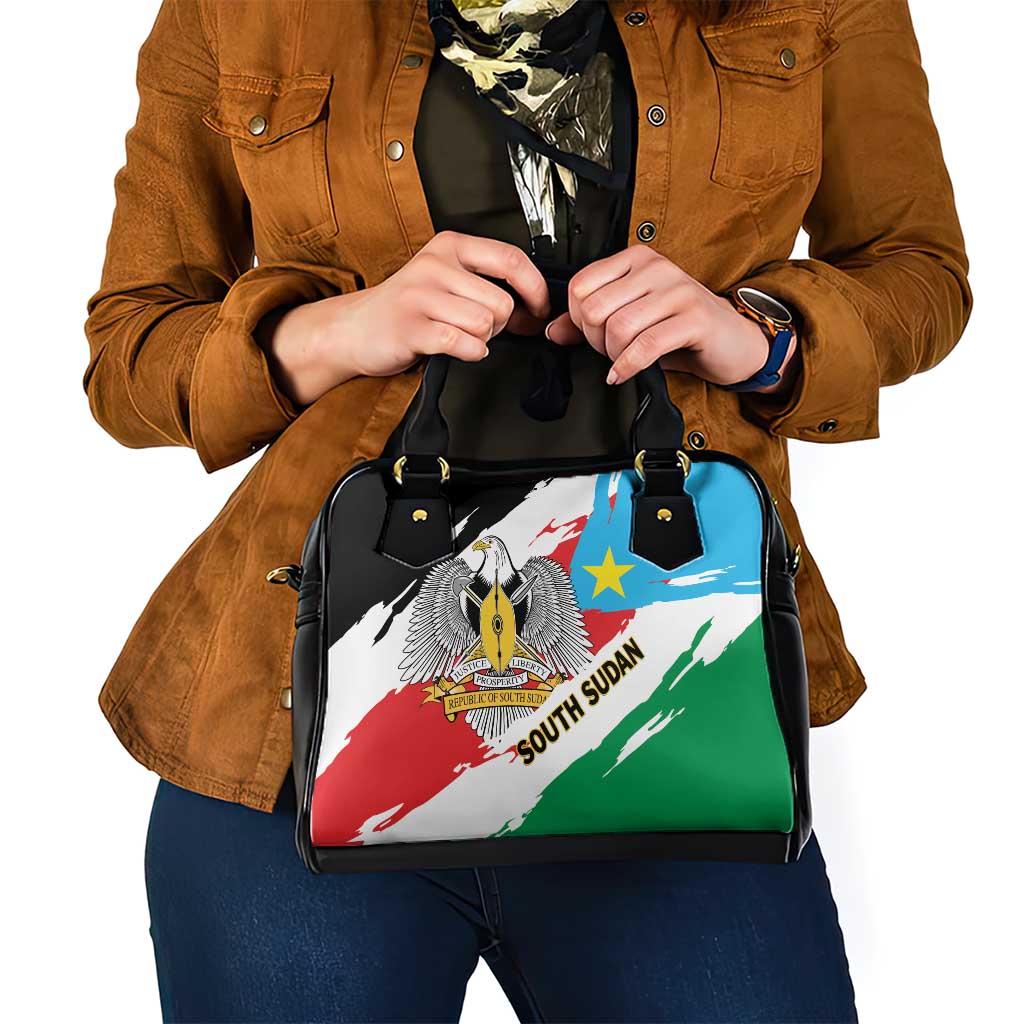 South Sudan Shoulder Handbag Grunge Flag Style