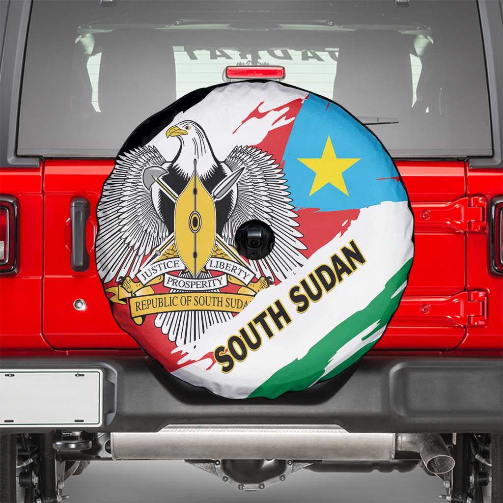 South Sudan Spare Tire Cover Grunge Flag Style - Wonder Print Shop