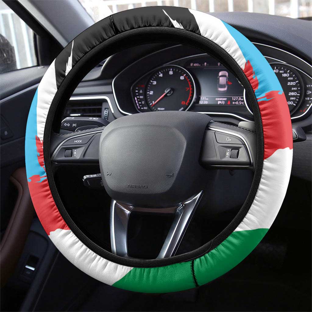 South Sudan Steering Wheel Cover Grunge Flag Style - Wonder Print Shop