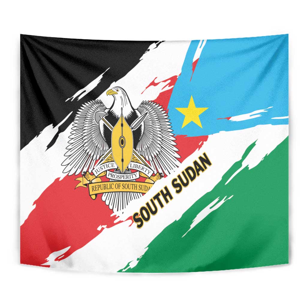 South Sudan Tapestry Grunge Flag Style - Wonder Print Shop