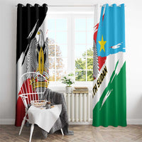 South Sudan Window Curtain Grunge Flag Style - Wonder Print Shop