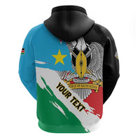 Personalized South Sudan Zip Hoodie Grunge Flag Style - Wonder Print Shop