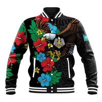 South Sudan Baseball Jacket Hibiscus Floral African Pattern - Wonder Print Shop