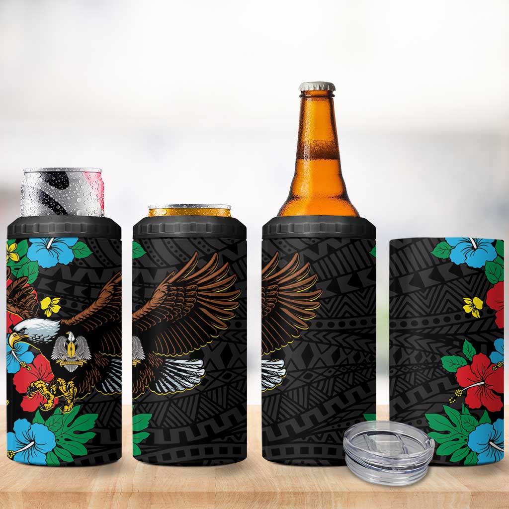 South Sudan 4 in 1 Can Cooler Tumbler Hibiscus Floral African Pattern - Wonder Print Shop