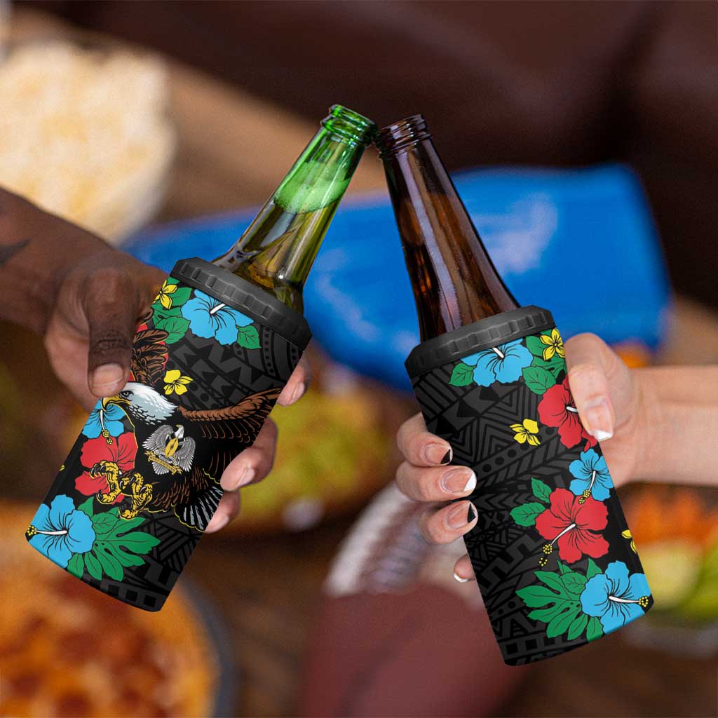 South Sudan 4 in 1 Can Cooler Tumbler Hibiscus Floral African Pattern - Wonder Print Shop