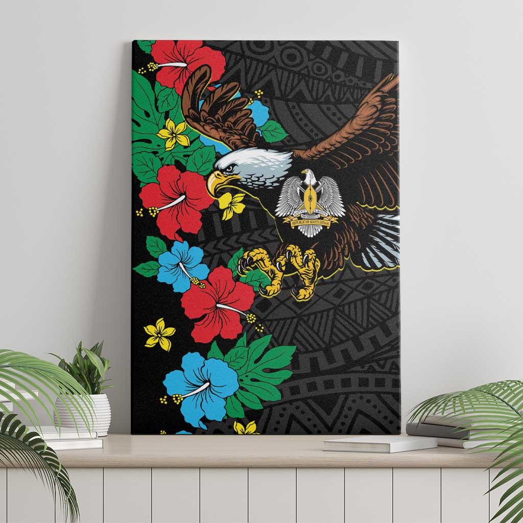 South Sudan Canvas Wall Art Hibiscus Floral African Pattern - Wonder Print Shop