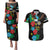 South Sudan Couples Matching Puletasi and Hawaiian Shirt Hibiscus Floral African Pattern - Wonder Print Shop