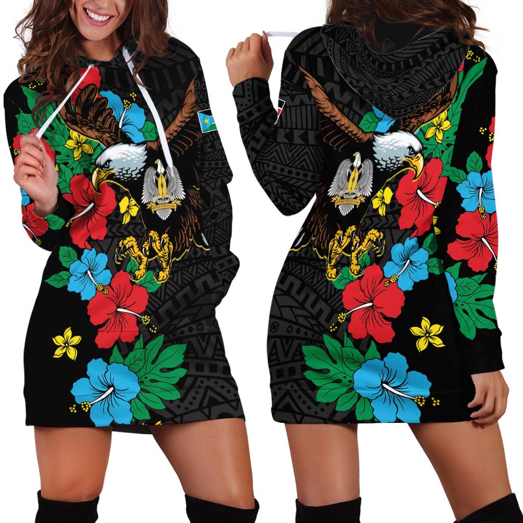 South Sudan Hoodie Dress Hibiscus Floral African Pattern - Wonder Print Shop